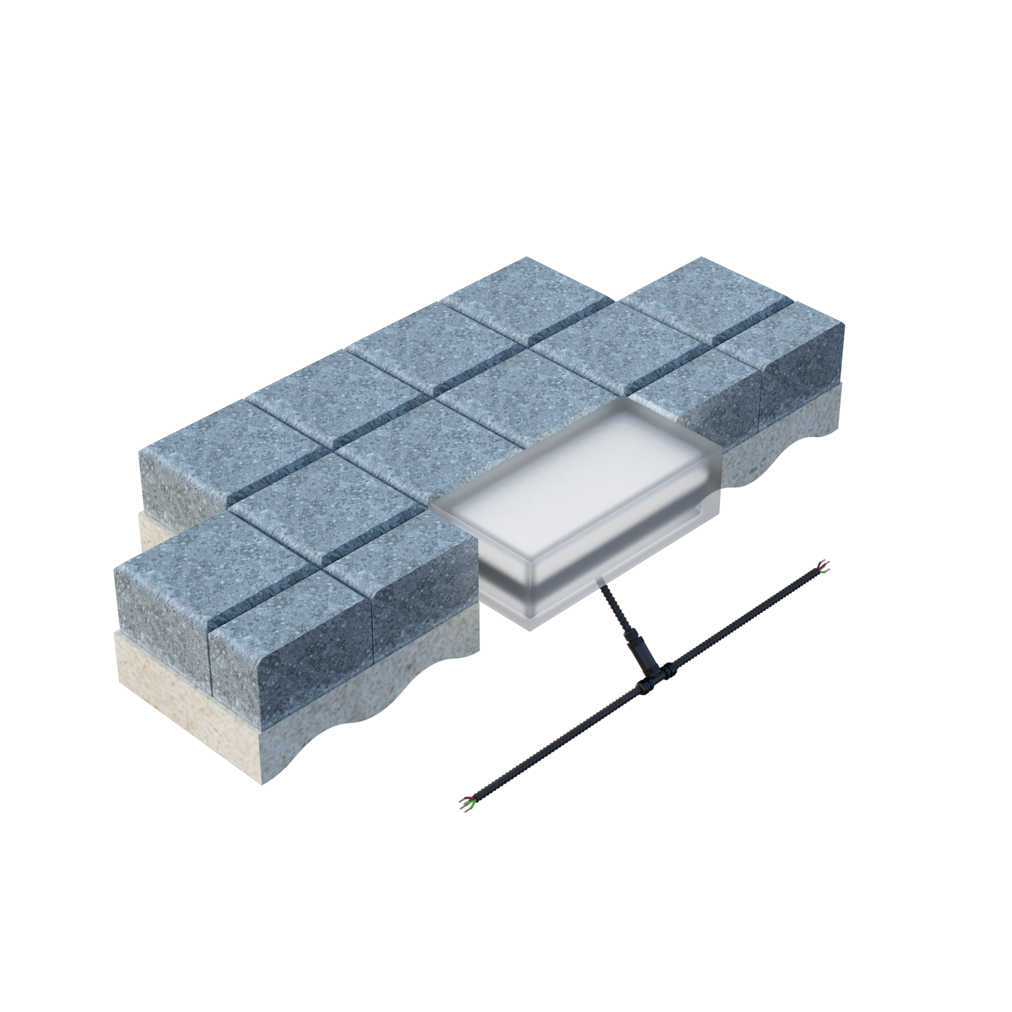 Светодиодная брусчатка прямоугольная 200x100, монолитный корпус