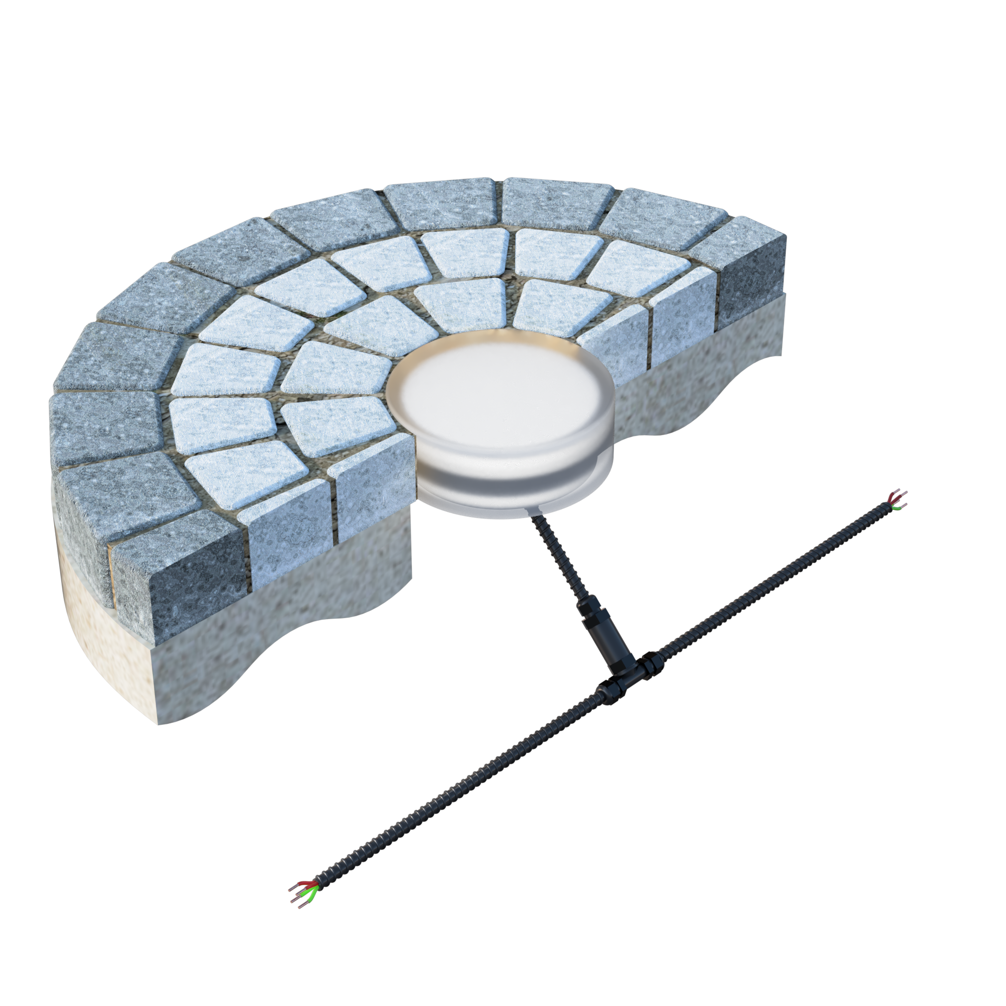 Светодиодная брусчатка круглая D100, монолитный корпус