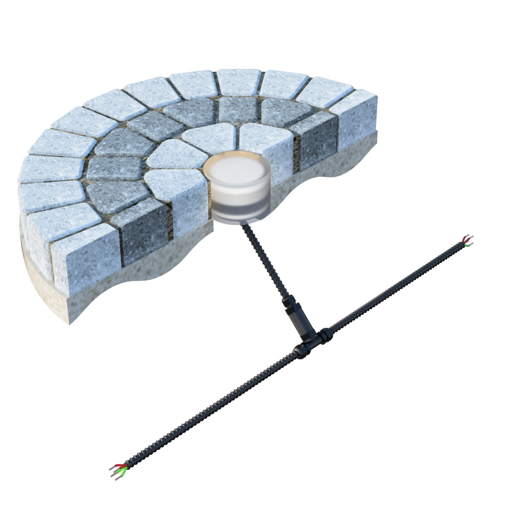 Светодиодная брусчатка круглая D50, монолитный корпус